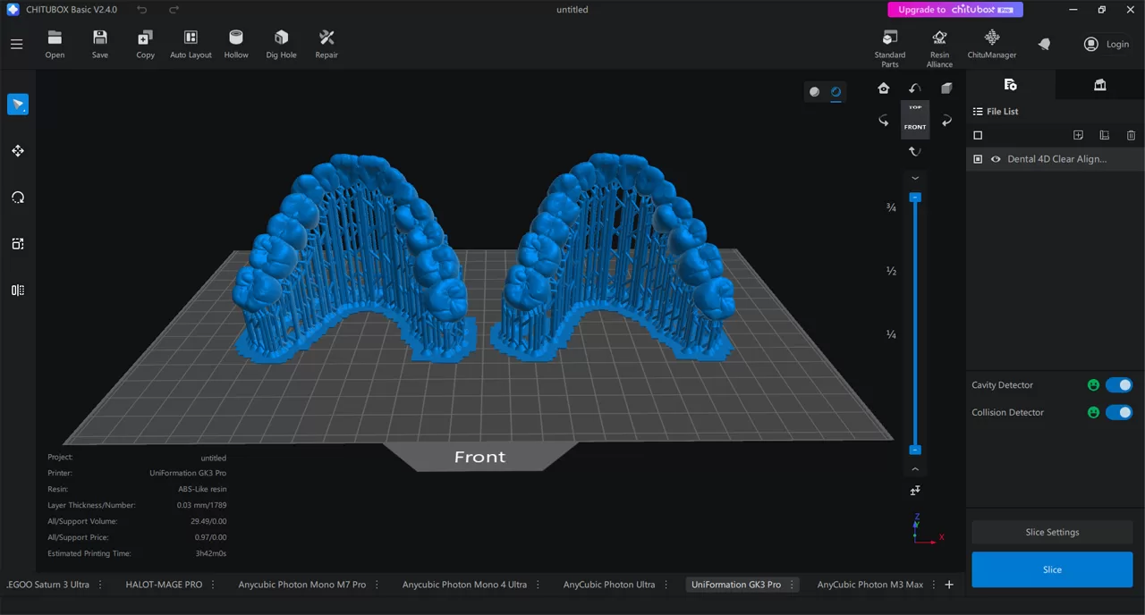 Free Povide Dental 4D Clear Aligner Model Test