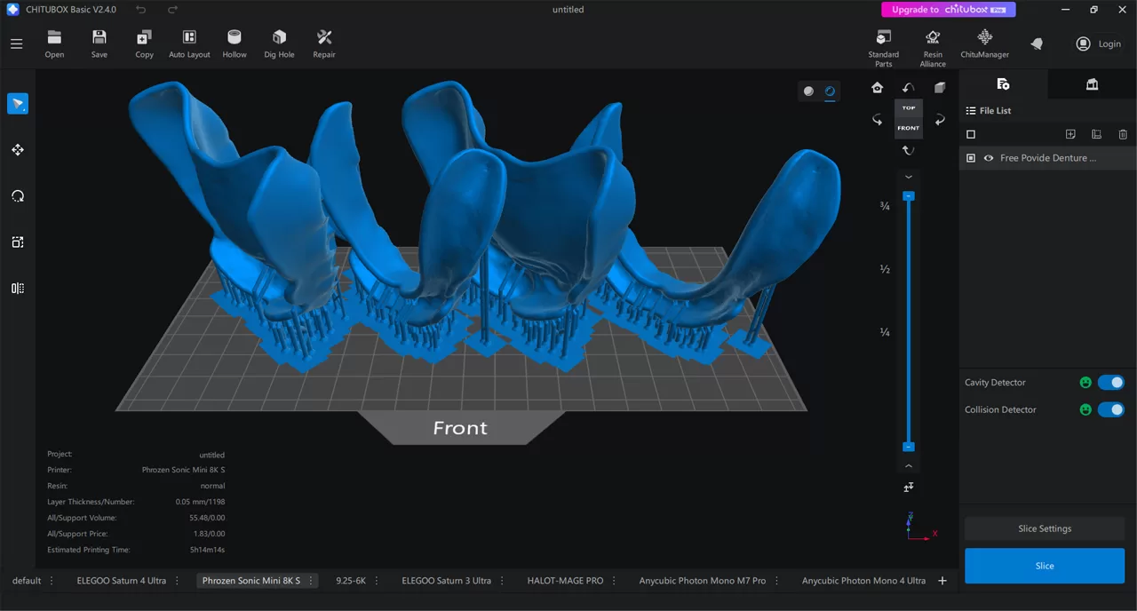 Free Povide Denture Base Resin Models