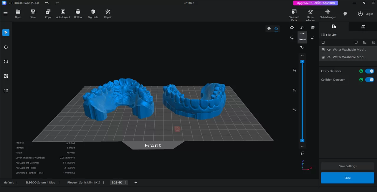 Water washable dental Model design 9.25-6K