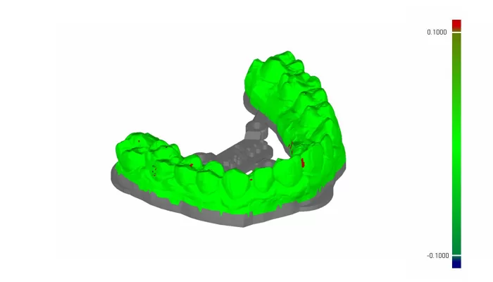 Dental model accuracy inspection