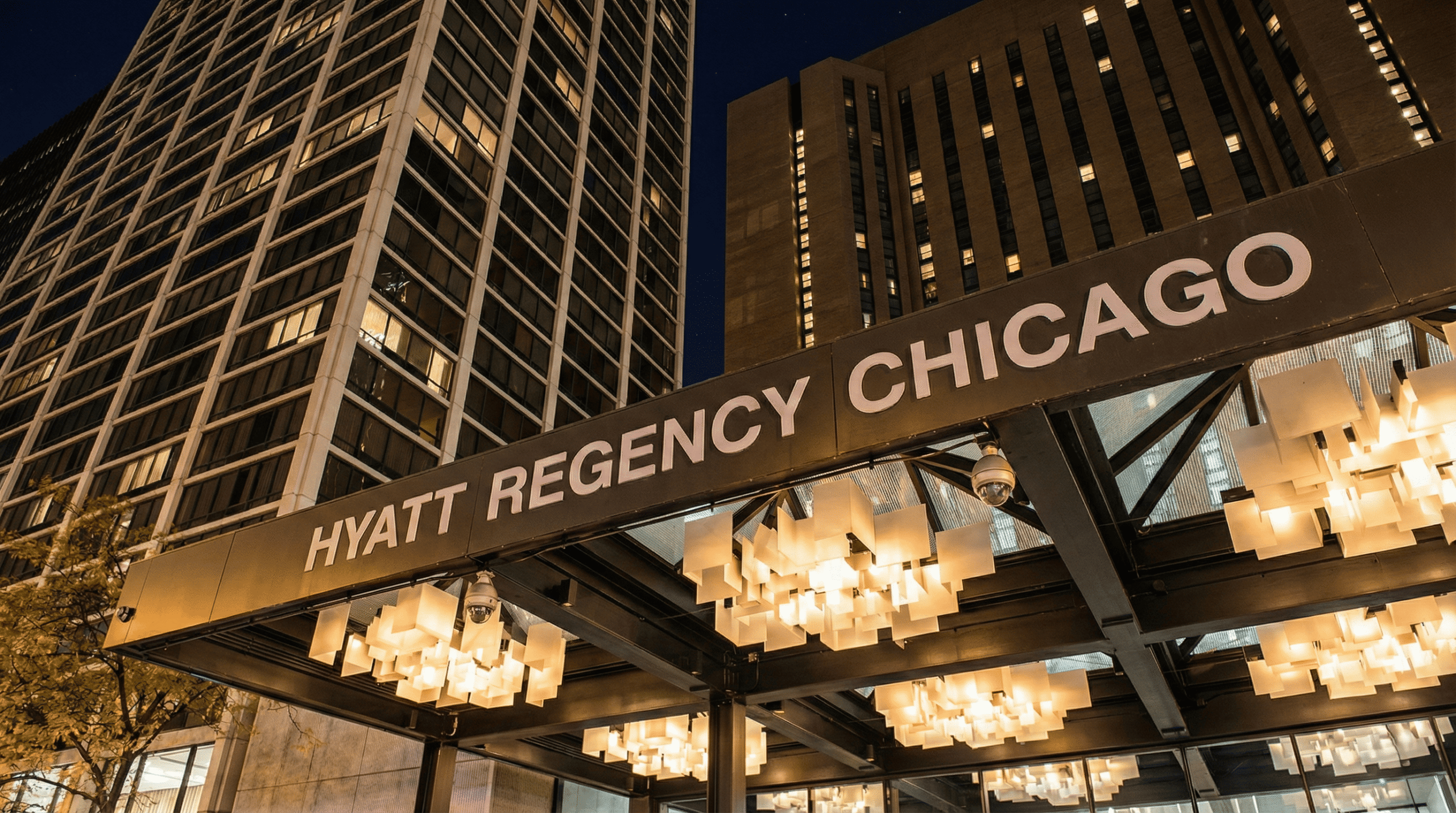 Hyatt Regency Chicago exterior, 151 East Wacker, Chicago, IL