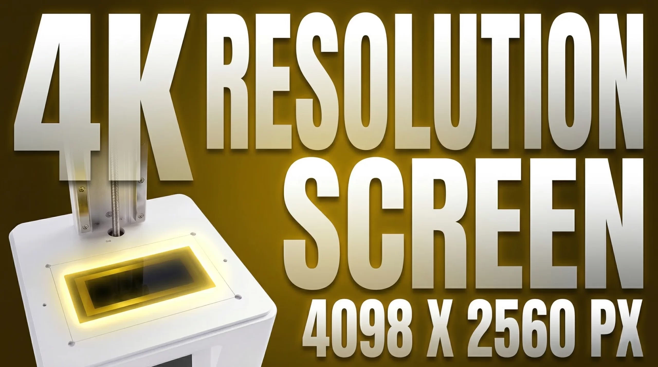 4K Resolution LCD Screen 4098x2560 pixels with 35µm pixel size for dental 3D printing