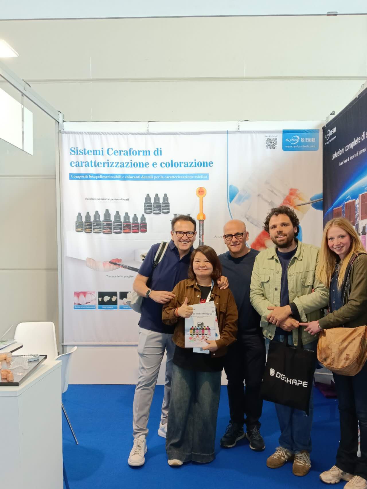 RayForm team with customers at Hall A1 Stand 18, Expodental Meeting 2026 in Rimini